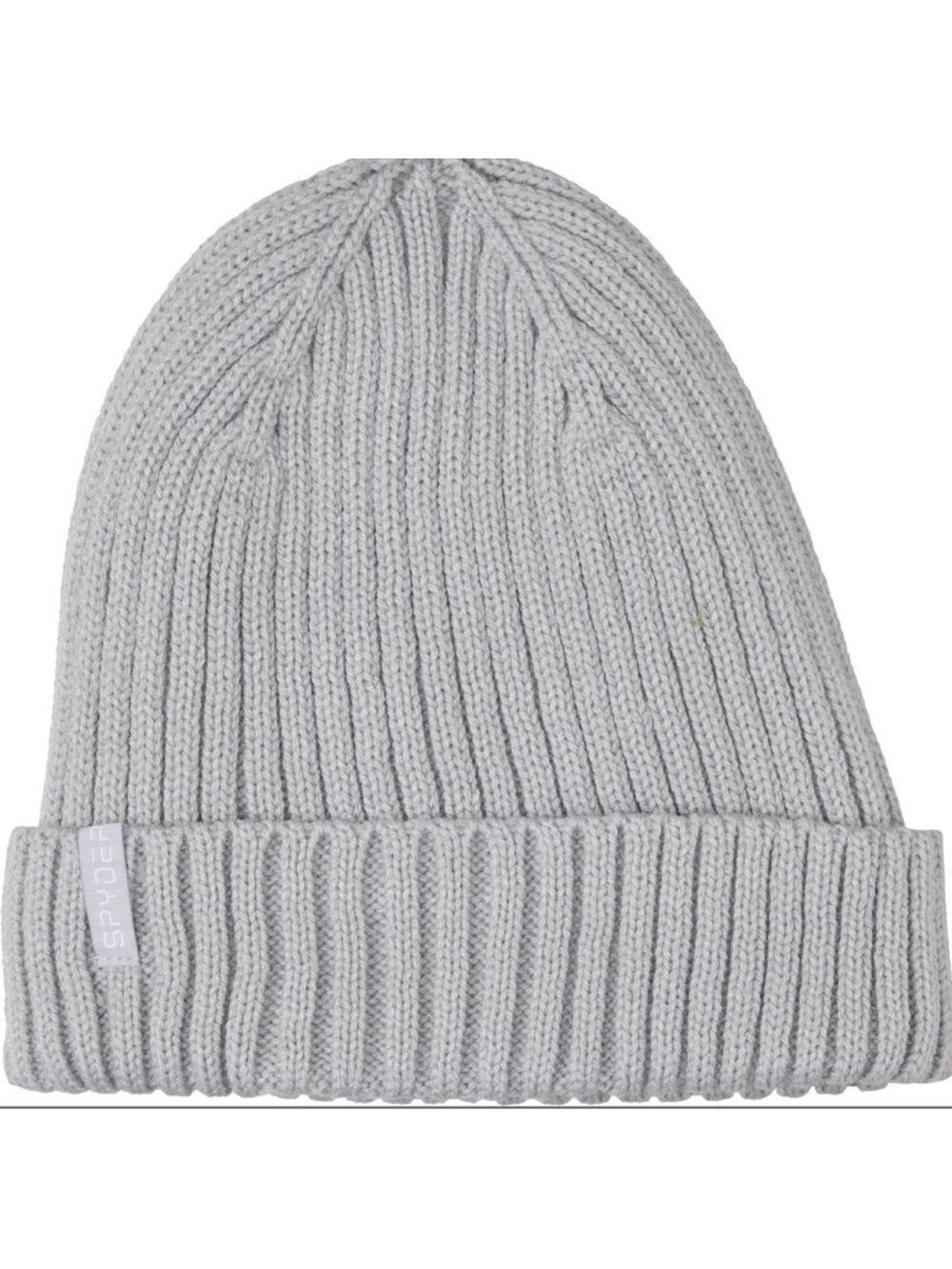 SPYDER OS Kids/Adult Unisex Gray Fleece Lined Ribbed Knit Scull Cap Beanie Hat